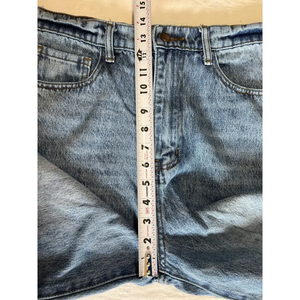 Vibrant MIU Jeans Womens 11 Stonewash High Rise Wide Flare Raw Hem Distressed